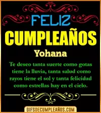 Frases de Cumpleaños Yohana